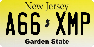 NJ license plate A66XMP