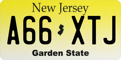 NJ license plate A66XTJ