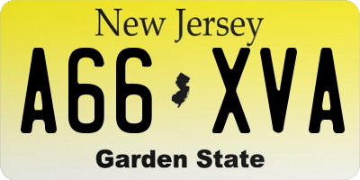 NJ license plate A66XVA