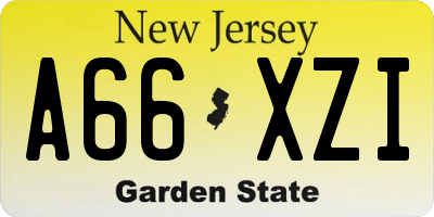 NJ license plate A66XZI