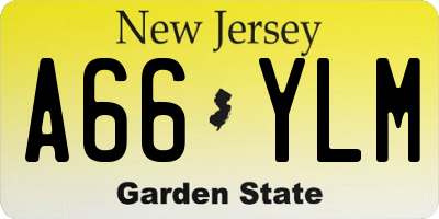 NJ license plate A66YLM
