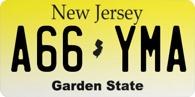 NJ license plate A66YMA