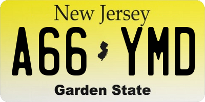 NJ license plate A66YMD