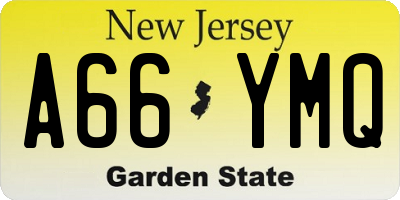 NJ license plate A66YMQ