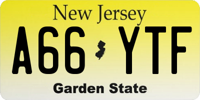 NJ license plate A66YTF