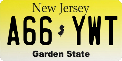 NJ license plate A66YWT