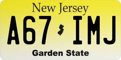 NJ license plate A67IMJ