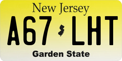 NJ license plate A67LHT