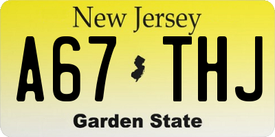 NJ license plate A67THJ