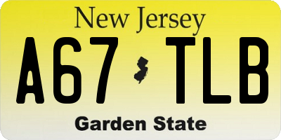 NJ license plate A67TLB