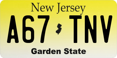 NJ license plate A67TNV