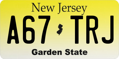 NJ license plate A67TRJ
