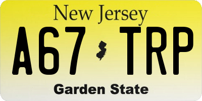 NJ license plate A67TRP