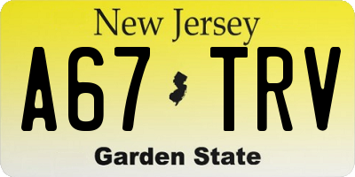 NJ license plate A67TRV