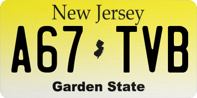NJ license plate A67TVB