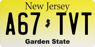 NJ license plate A67TVT