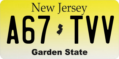 NJ license plate A67TVV