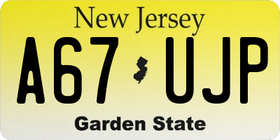 NJ license plate A67UJP
