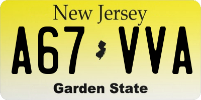 NJ license plate A67VVA