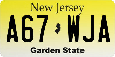 NJ license plate A67WJA