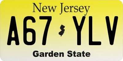 NJ license plate A67YLV