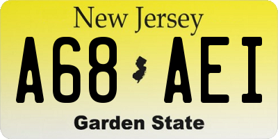 NJ license plate A68AEI