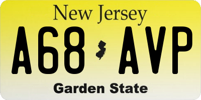 NJ license plate A68AVP