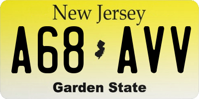 NJ license plate A68AVV