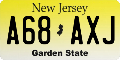 NJ license plate A68AXJ