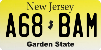 NJ license plate A68BAM