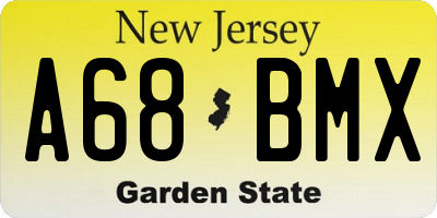 NJ license plate A68BMX