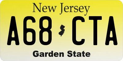 NJ license plate A68CTA