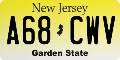 NJ license plate A68CWV