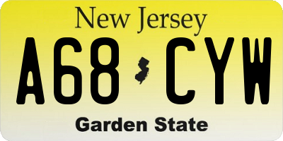 NJ license plate A68CYW