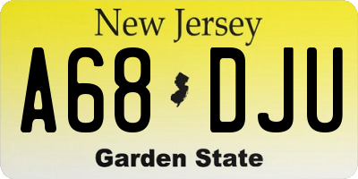 NJ license plate A68DJU