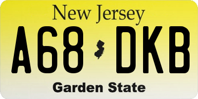 NJ license plate A68DKB