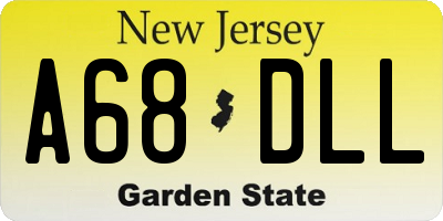NJ license plate A68DLL