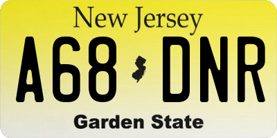 NJ license plate A68DNR