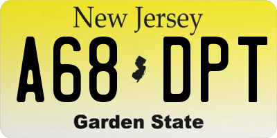 NJ license plate A68DPT