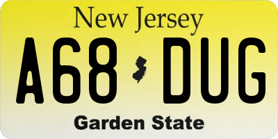 NJ license plate A68DUG