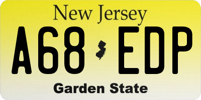 NJ license plate A68EDP