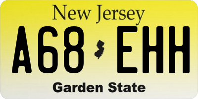 NJ license plate A68EHH