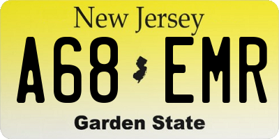 NJ license plate A68EMR