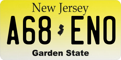 NJ license plate A68ENO