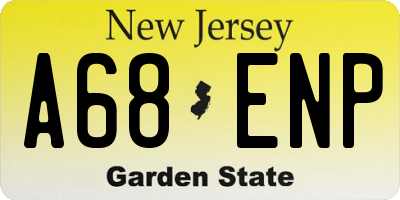NJ license plate A68ENP