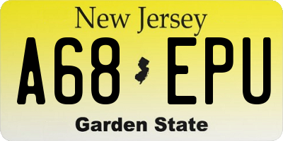 NJ license plate A68EPU