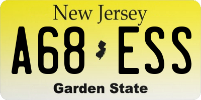 NJ license plate A68ESS