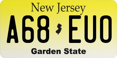 NJ license plate A68EUO