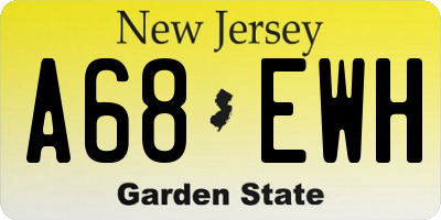 NJ license plate A68EWH