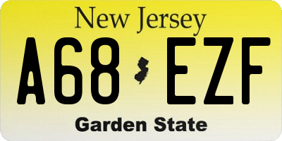 NJ license plate A68EZF
